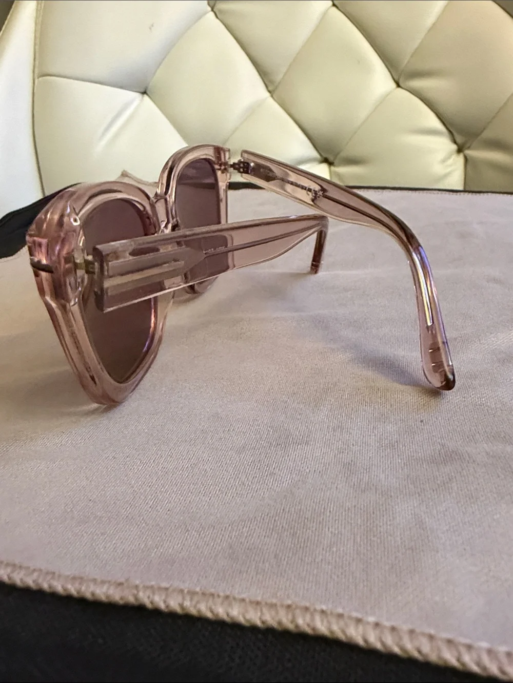 Tom Ford Transparent Blush Square Sunglasses for Women - Stylish UV Shades